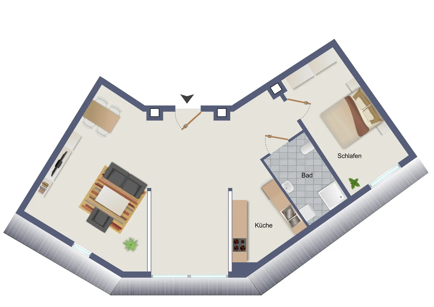 2 Zimmer Wohnung mit 58 m² in Halle (Saale) – Bild 2