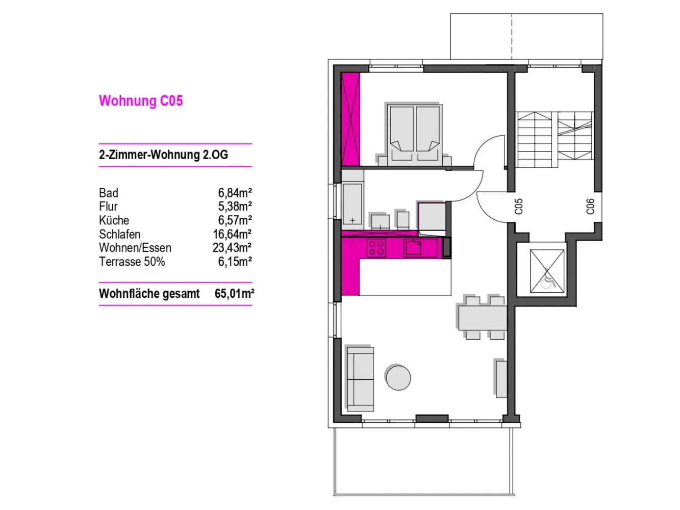 2 Zimmer Wohnung mit 65 m² in Offenbach am Main – Bild 3