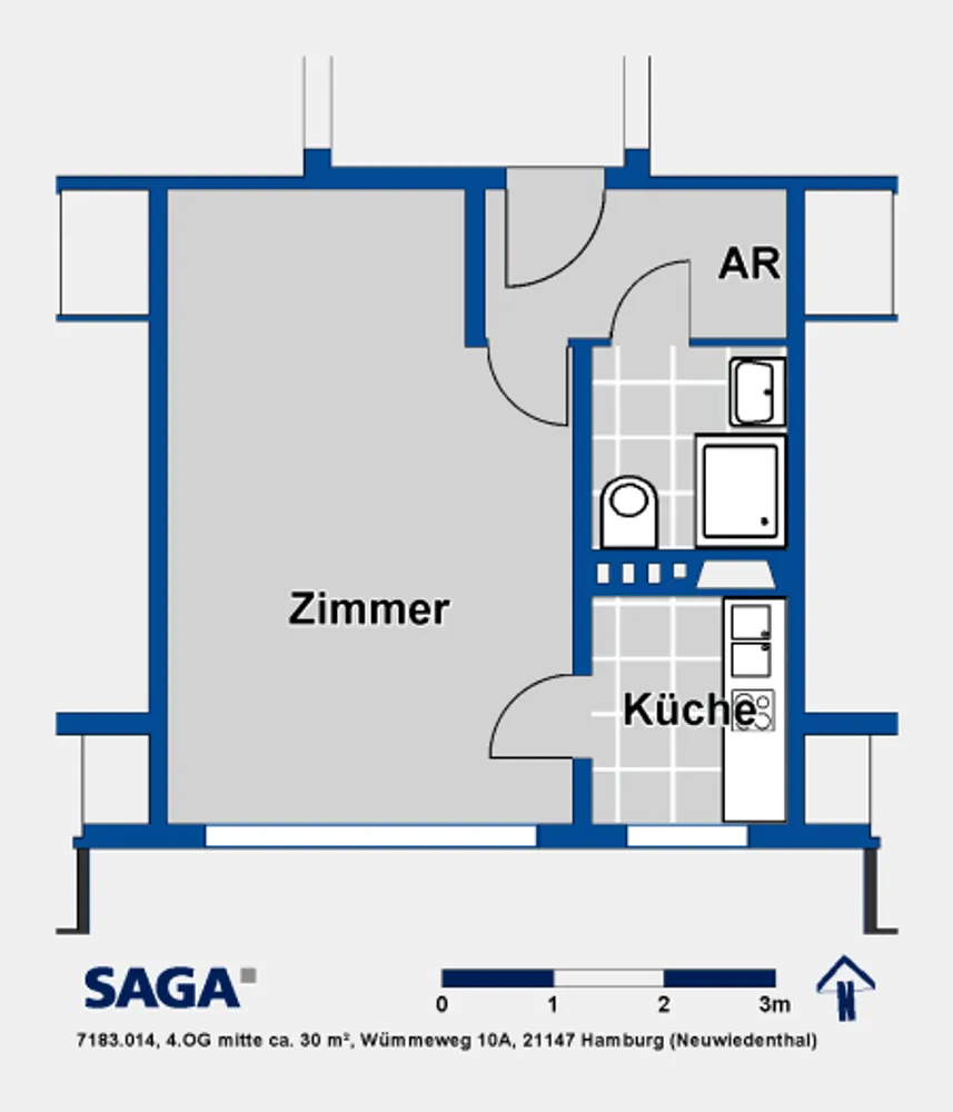 1 Zimmer Wohnung mit 30 m² in Hamburg – Bild 7