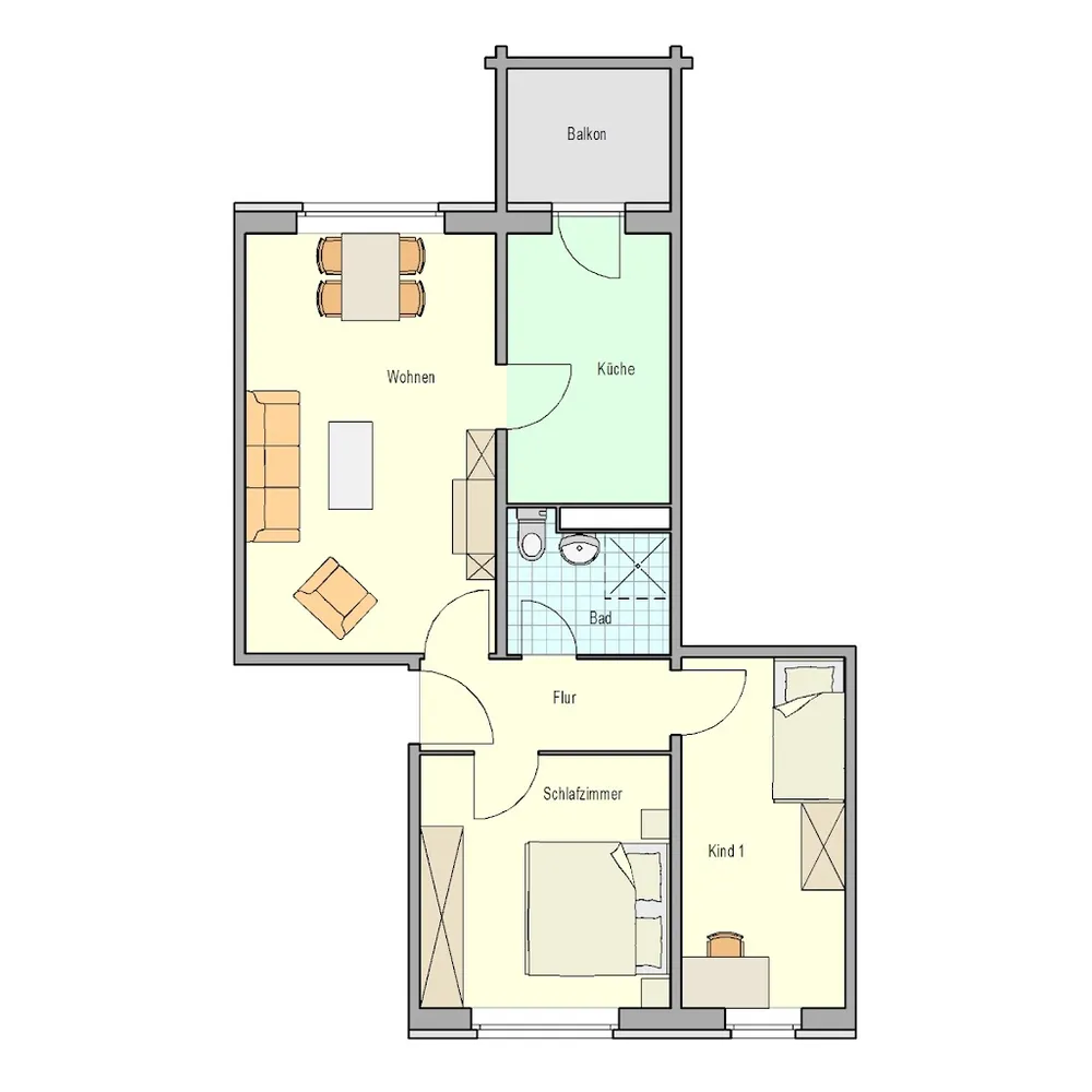 3 Zimmer Wohnung mit 62 m² in Rostock – Bild 3