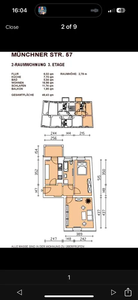 2 Zimmer Wohnung mit 49 m² in Dresden – Bild 1