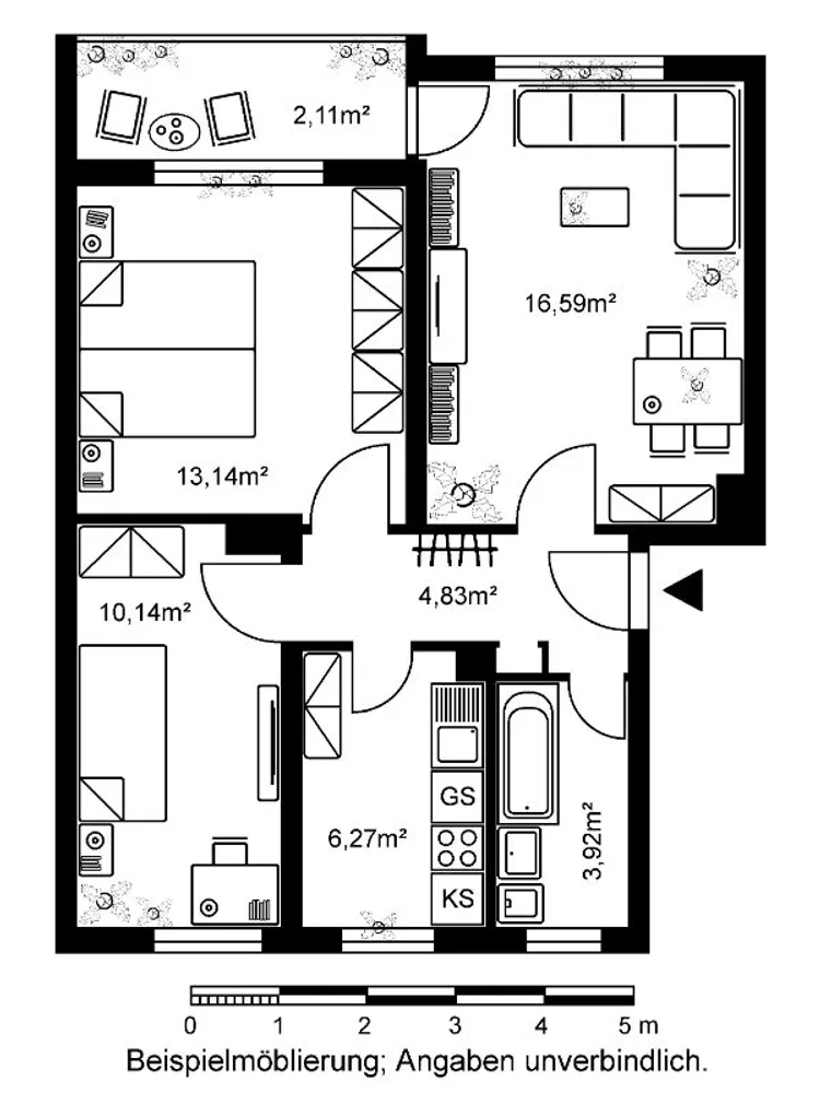 3 Zimmer Wohnung mit 57 m² in Frankfurt am Main – Bild 2