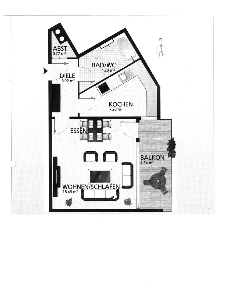 2 room apartment with 42 m² in Rosenheim – Photo 7