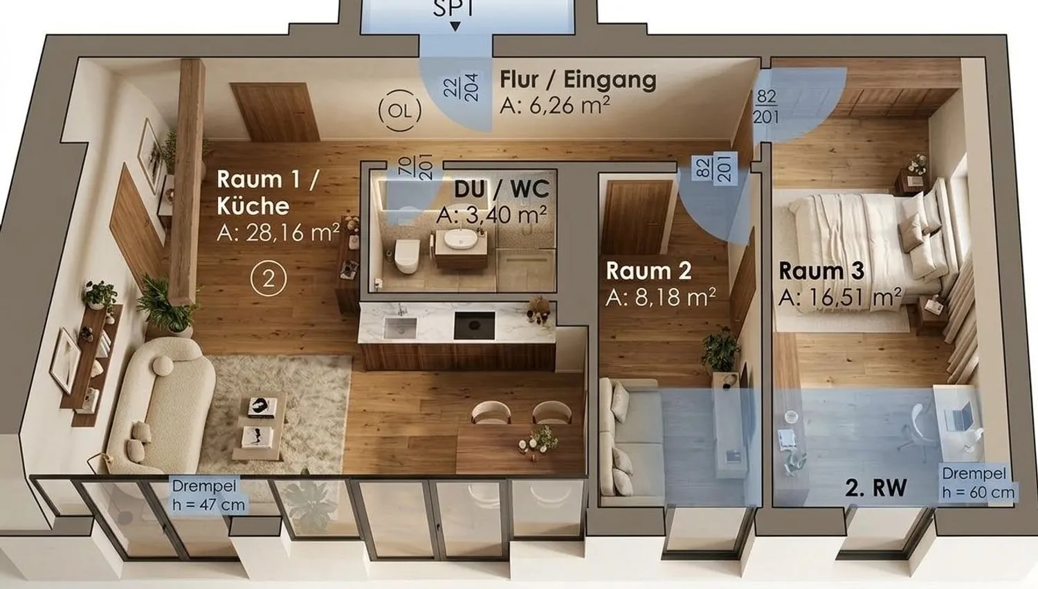 3 Zimmer Wohnung mit 63 m² in Berlin – Bild 8