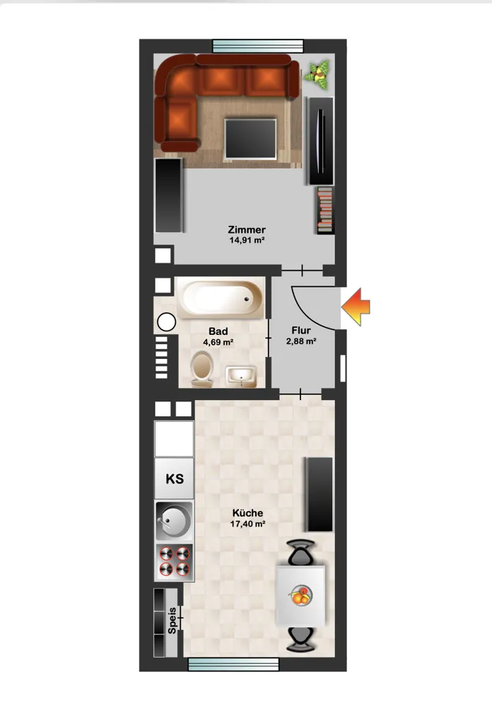 2 Zimmer Wohnung mit 40 m² in Ludwigshafen am Rhein – Bild 8