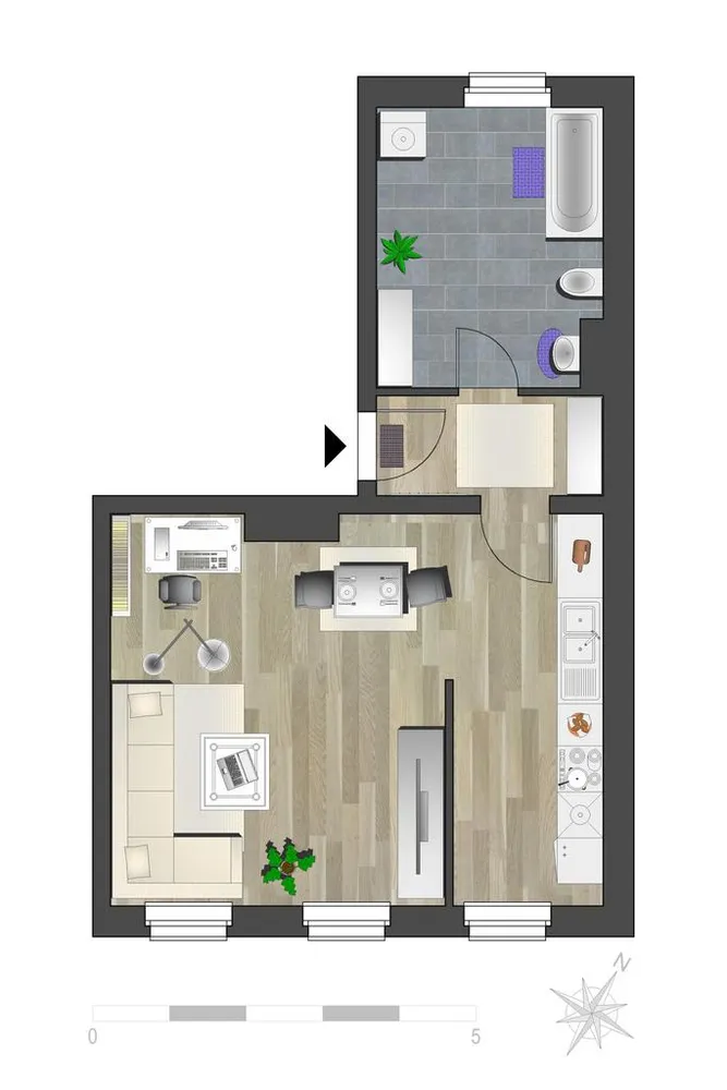 1 room apartment with 45 m² in Chemnitz – Photo 5