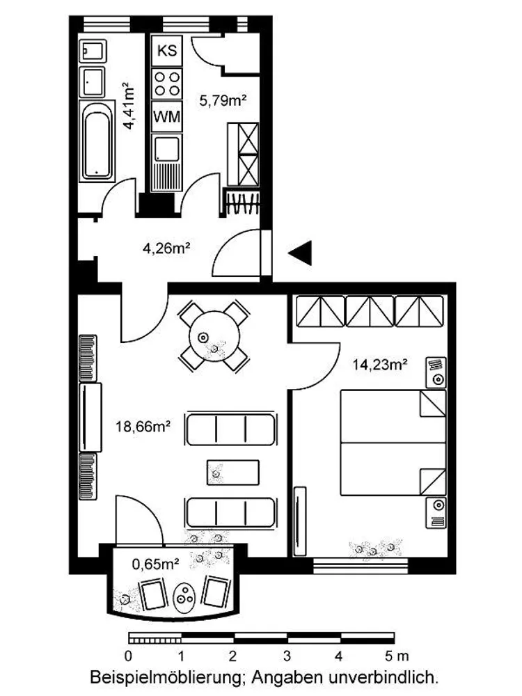 2 room apartment with 48 m² in Frankfurt am Main – Photo 3