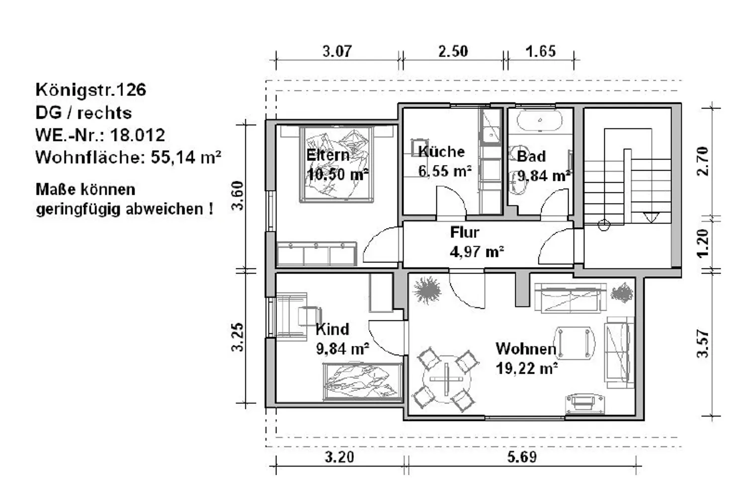 3 Zimmer Wohnung mit 55 m² in Minden – Bild 9
