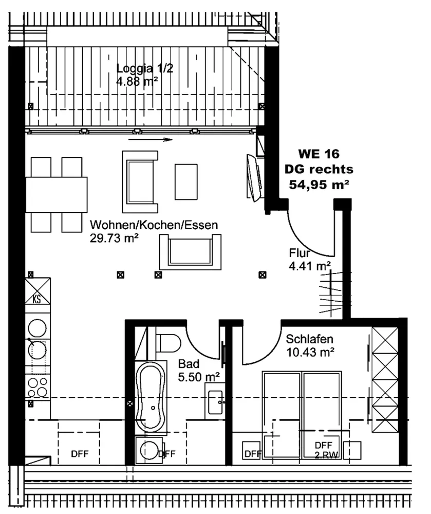 2 Zimmer Wohnung mit 55 m² in Leipzig – Bild 3