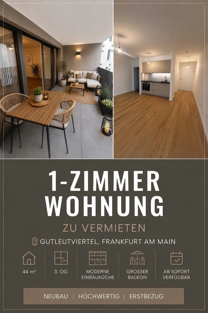 1 room apartment with 44 m² in Frankfurt am Main – Photo 1
