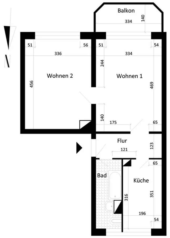 2 room apartment with 51 m² in Magdeburg – Photo 2