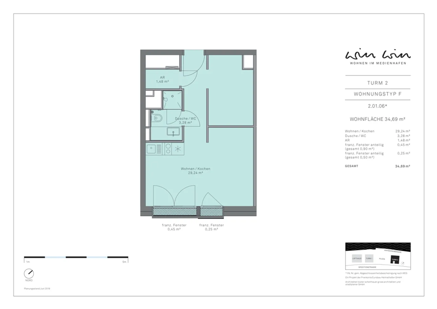 1 Zimmer Wohnung mit 35 m² in Düsseldorf – Bild 2