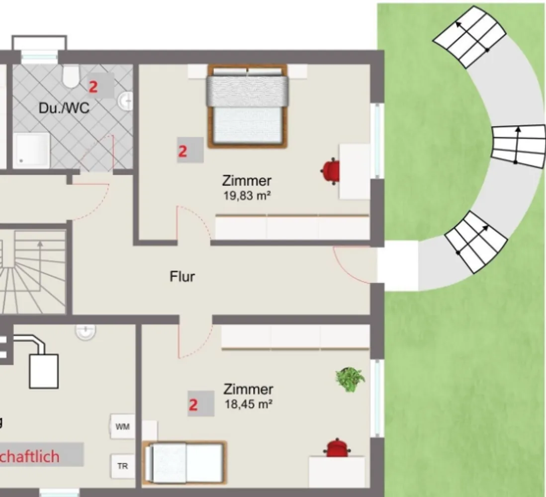 2 Zimmer Wohnung mit 54 m² in Ulm – Bild 1