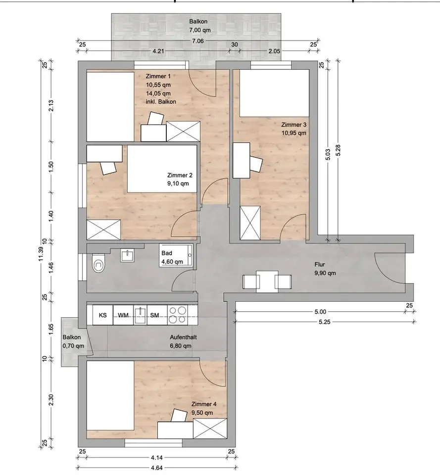 4 Zimmer Wohnung mit 14 m² in München – Bild 9