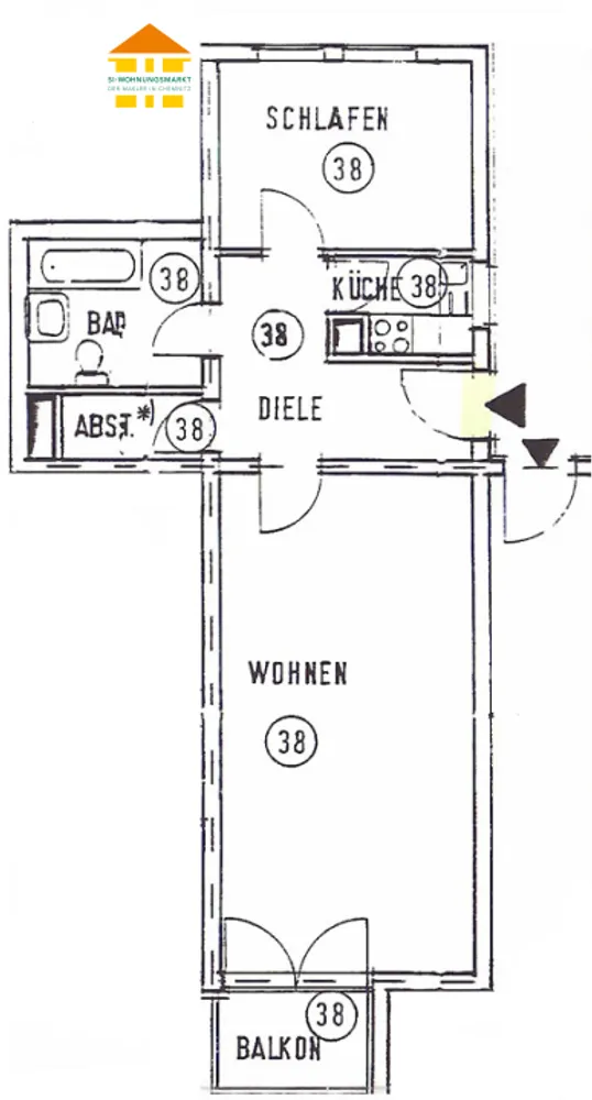 2 room apartment with 56 m² in Chemnitz – Photo 2