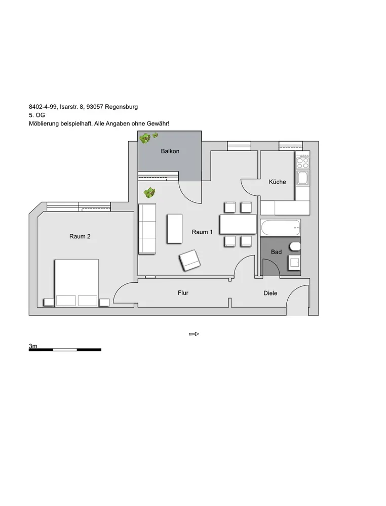 2 room apartment with 58 m² in Regensburg – Photo 3