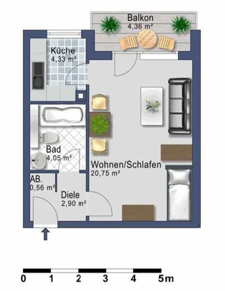 1 Zimmer Wohnung mit 34 m² in München – Bild 9