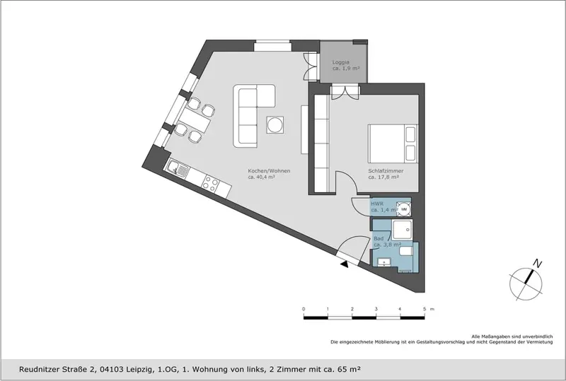 2 Zimmer Wohnung mit 65 m² in Leipzig – Bild 5