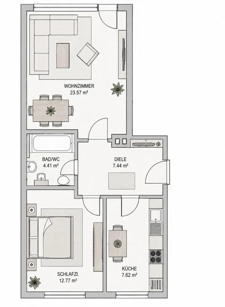 2 Zimmer Wohnung mit 58 m² in Frankfurt am Main – Bild 6