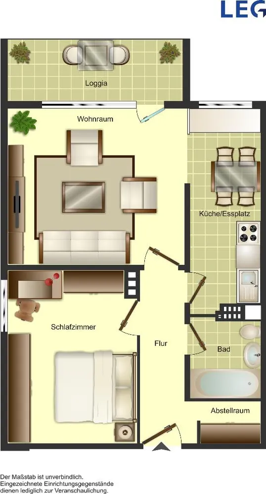 2 Zimmer Wohnung mit 59 m² in Duisburg – Bild 2