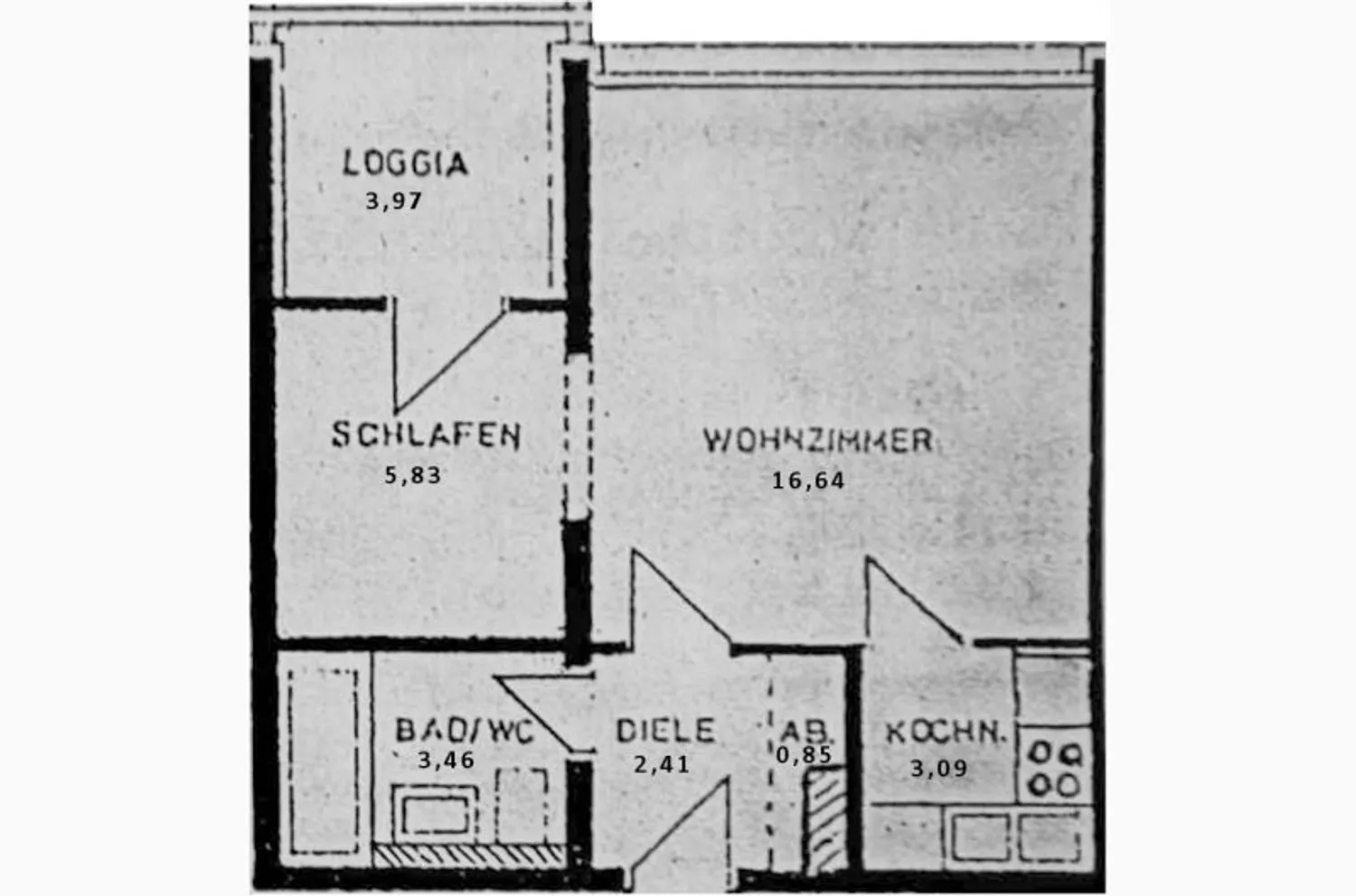 2 Zimmer Wohnung mit 34 m² in Augsburg – Bild 2
