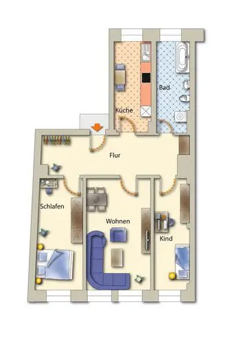 3 room apartment with 91 m² in Freiberg – Photo 4