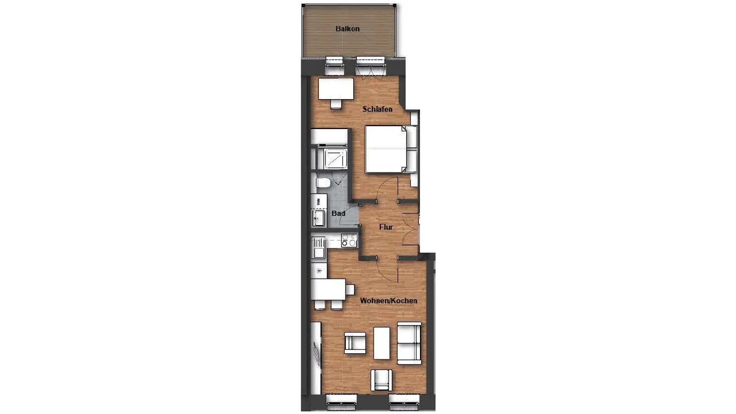 2 Zimmer Wohnung mit 50 m² in Leipzig – Bild 2