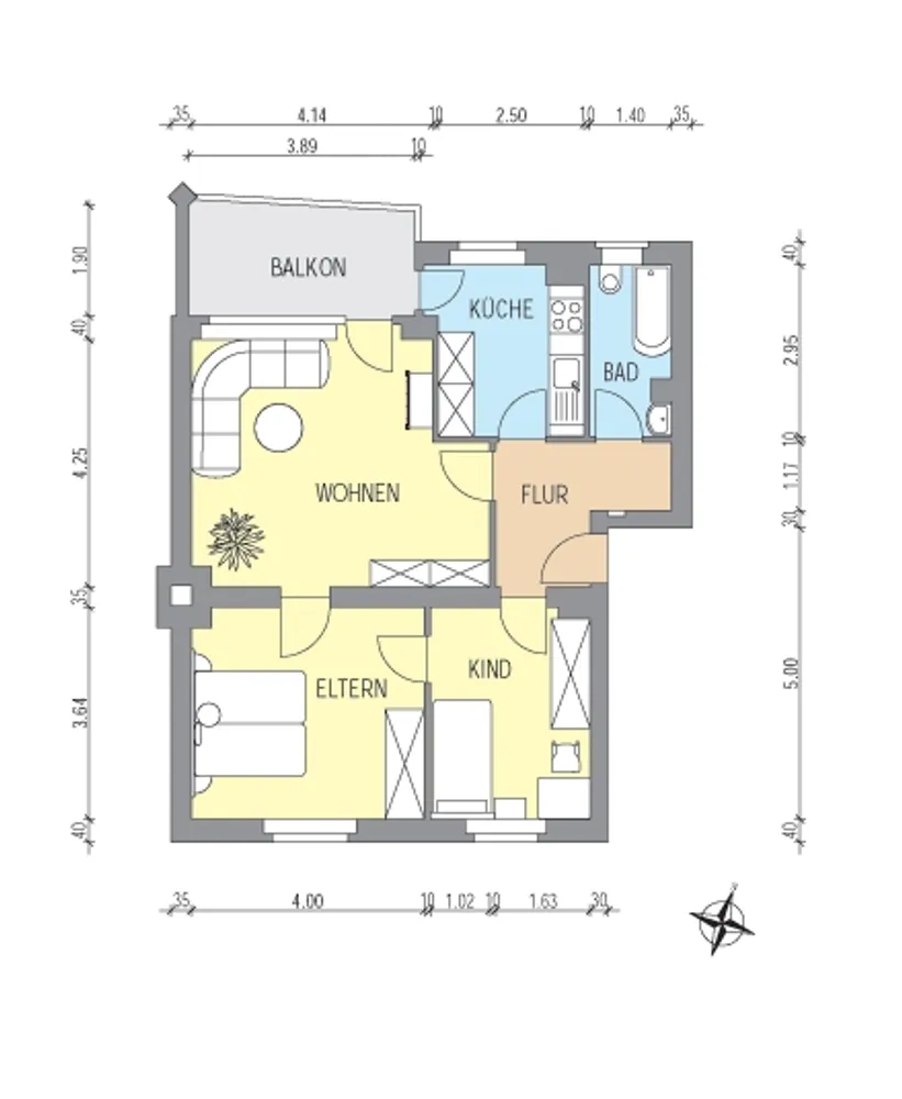 3 Zimmer Wohnung mit 62 m² in Berlin – Bild 2