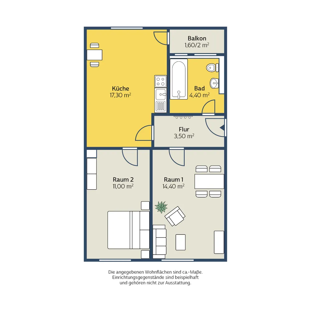 2 Zimmer Wohnung mit 51 m² in Leipzig – Bild 2
