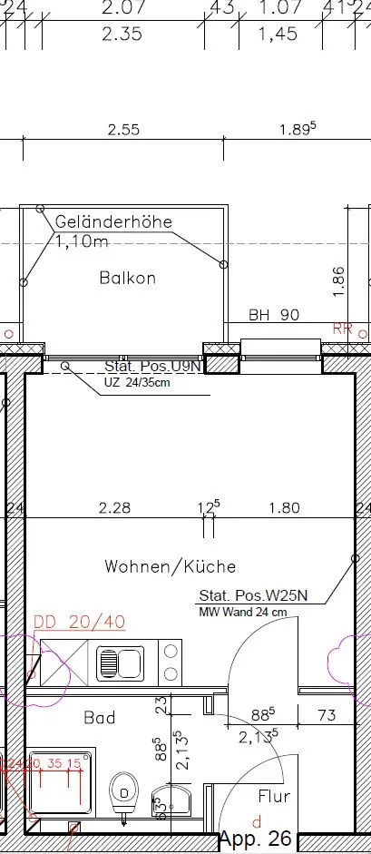 Studio mit 26 m² in Gießen – Bild 5