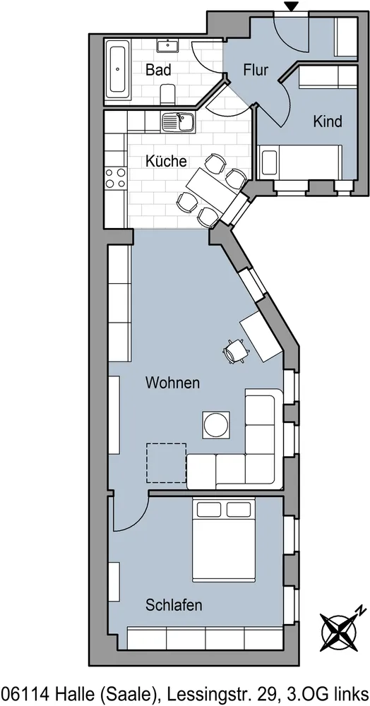 2 Zimmer Wohnung mit 76 m² in Halle (Saale) – Bild 1