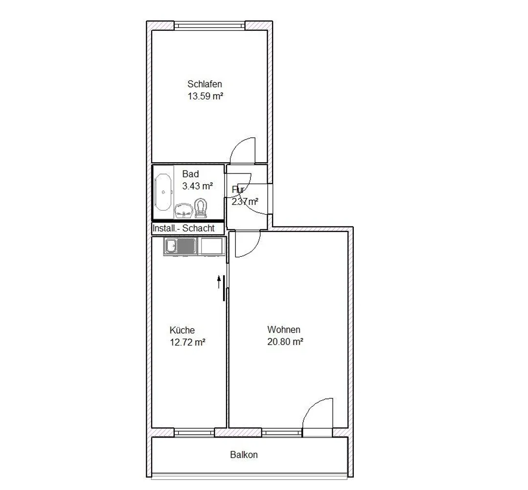 2 Zimmer Wohnung mit 55 m² in Magdeburg – Bild 5
