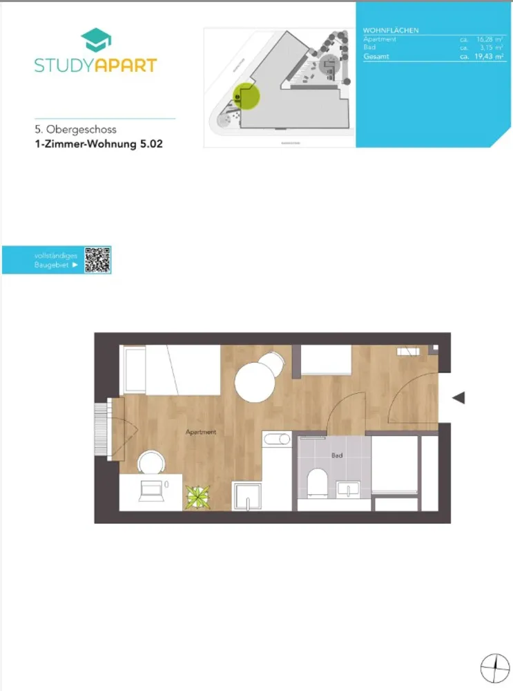 1 Zimmer Wohnung mit 19 m² in Nürnberg – Bild 10