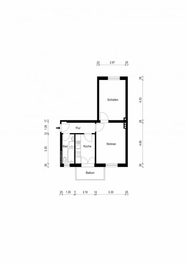 2 room apartment with 47 m² in Magdeburg – Photo 3