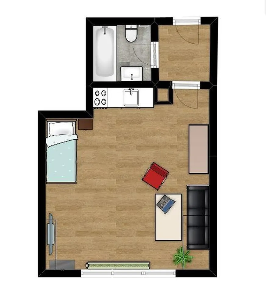 1 room apartment with 28 m² in Cologne – Photo 6