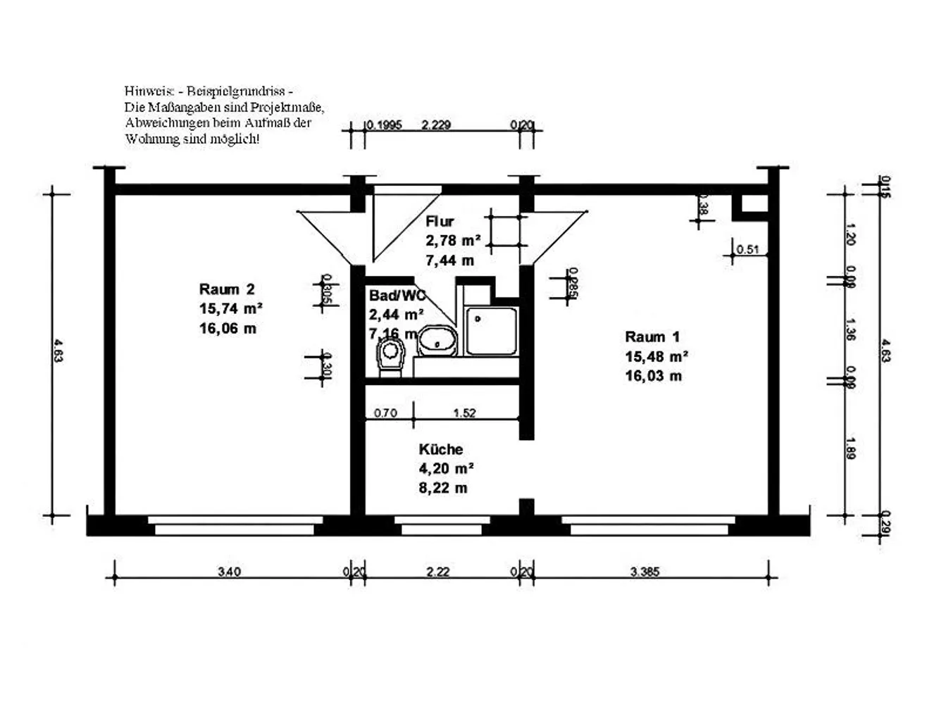 2 Zimmer Wohnung mit 42 m² in Halle (Saale) – Bild 5