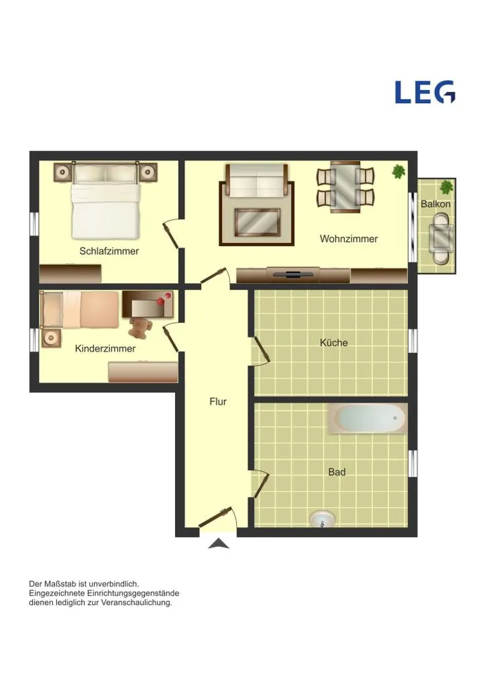 4 Zimmer Wohnung mit 62 m² in Hamm – Bild 2