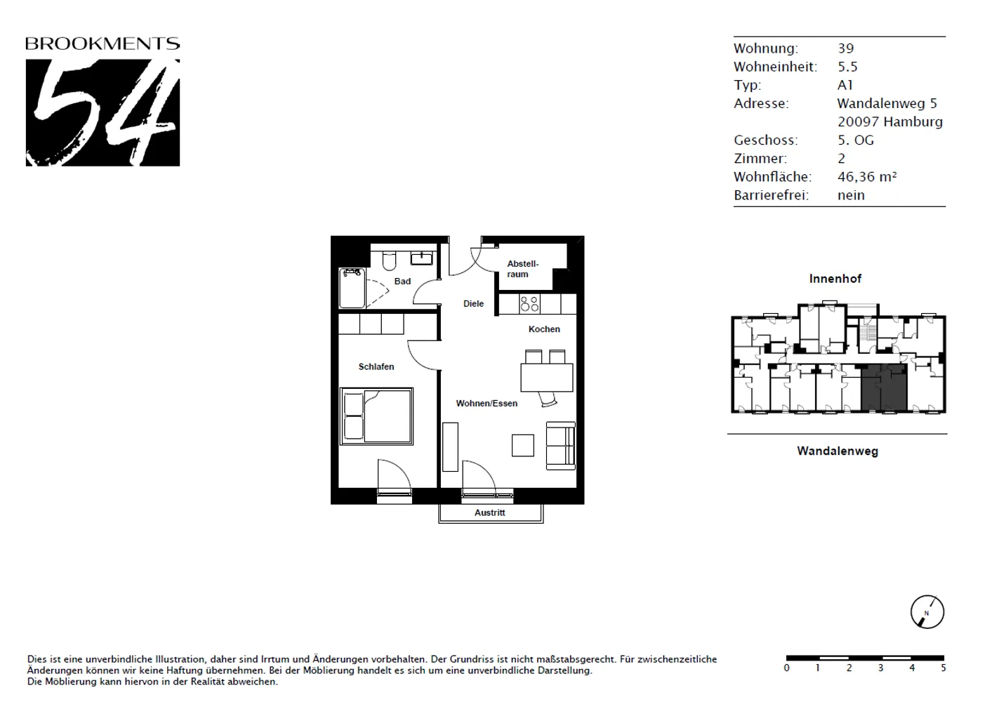 2 Zimmer Wohnung mit 46 m² in Hamburg – Bild 11