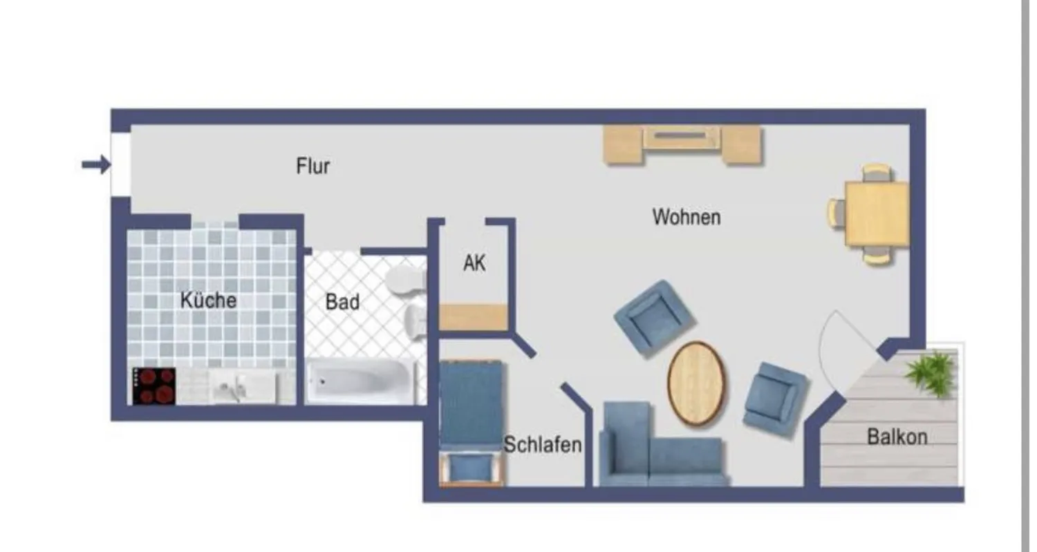 1 Zimmer Wohnung mit 50 m² in Ludwigshafen am Rhein – Bild 2