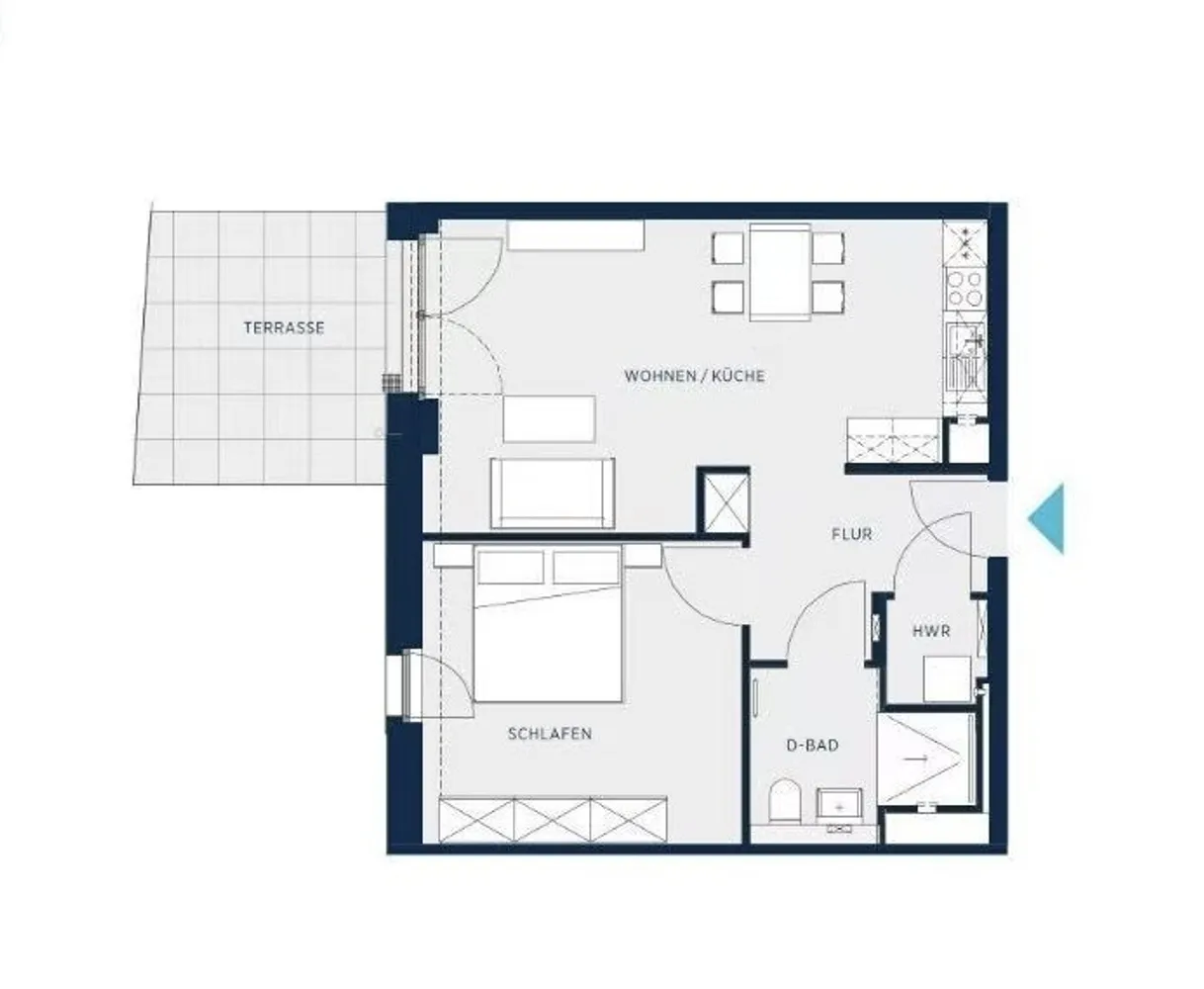 2 Zimmer Wohnung mit 61 m² in Frankfurt am Main – Bild 1
