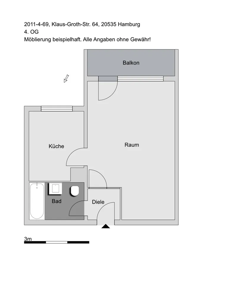 1 Zimmer Wohnung mit 40 m² in Hamburg – Bild 3