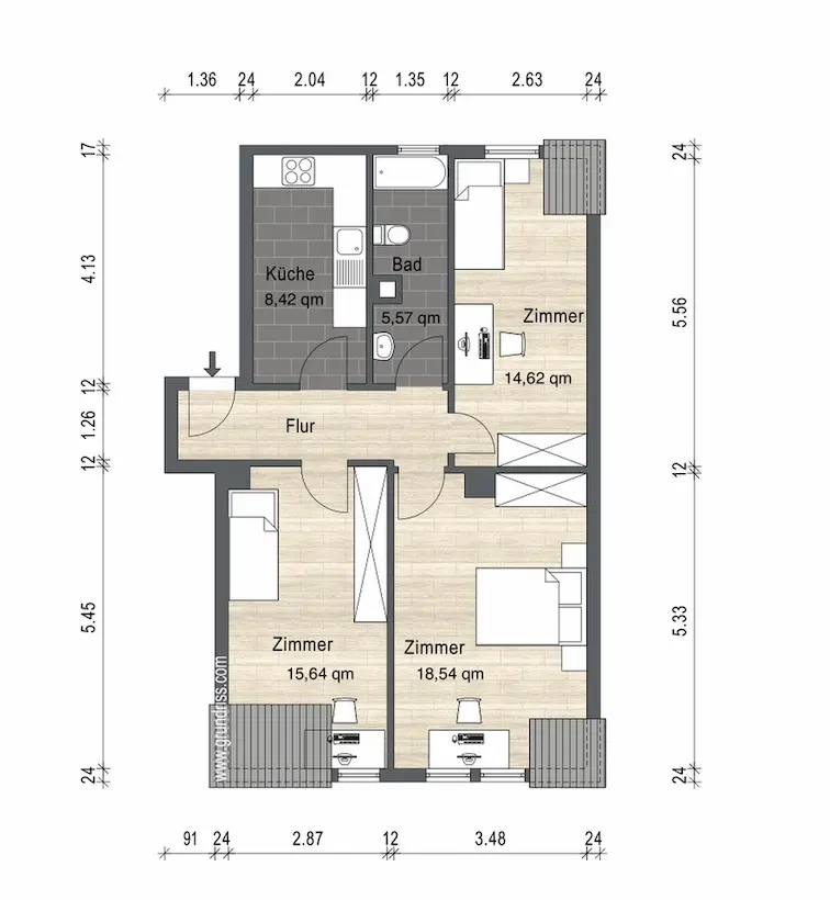 4 Zimmer Wohnung mit 70 m² in Nürnberg – Bild 5