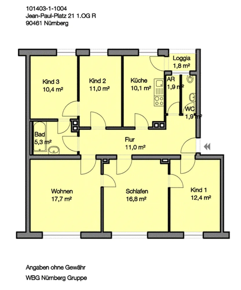 5 Zimmer Wohnung mit 103 m² in Nürnberg – Bild 12