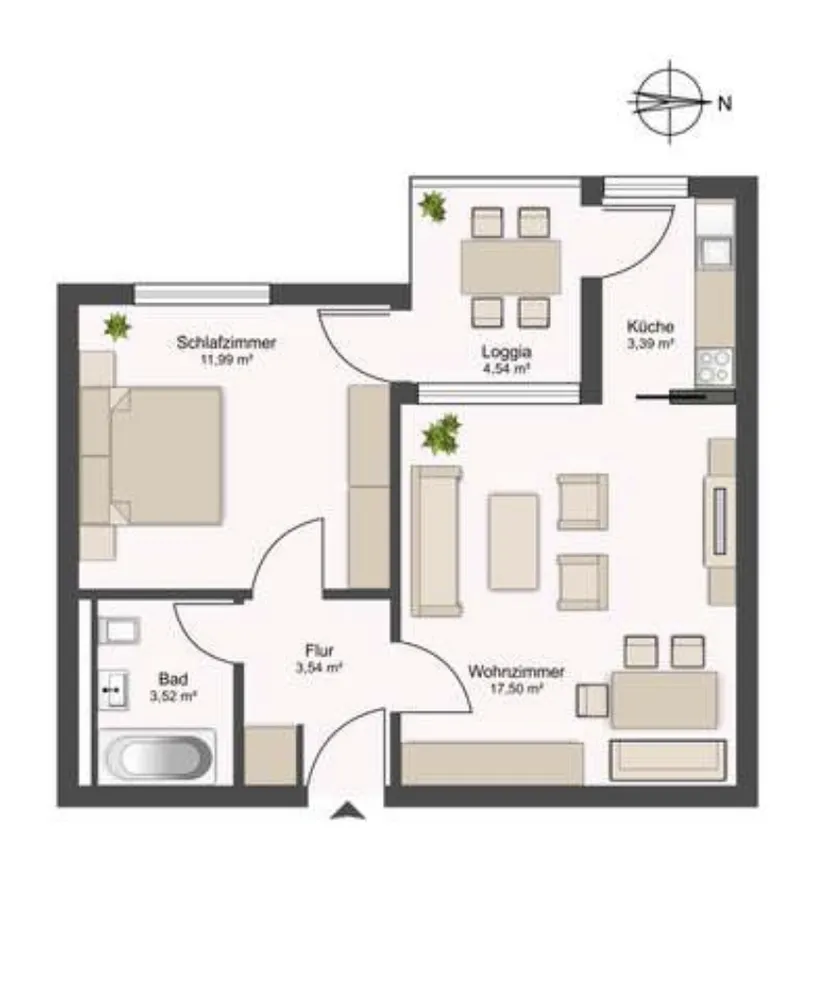 2 room apartment with 42 m² in Augsburg – Photo 9