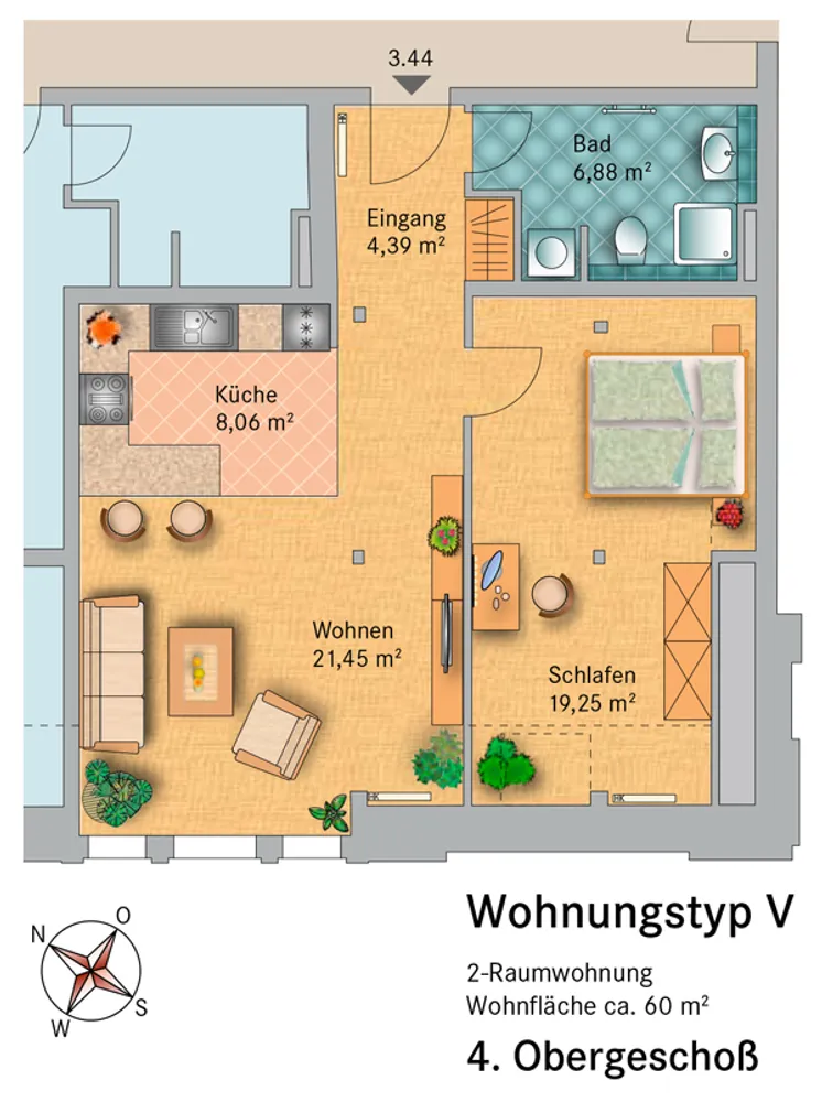 2 Zimmer Wohnung mit 60 m² in Dresden – Bild 2