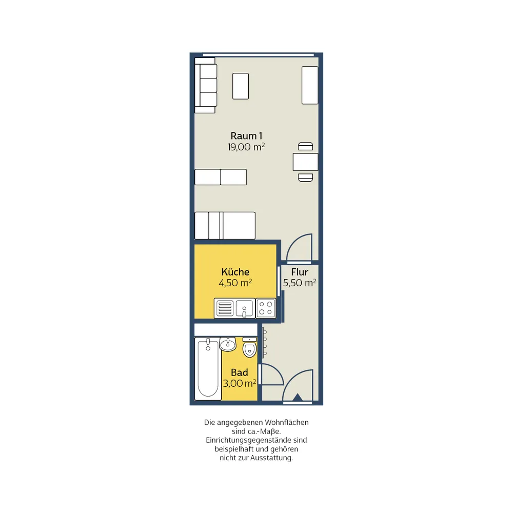 1 Zimmer Wohnung mit 32 m² in Leipzig – Bild 1
