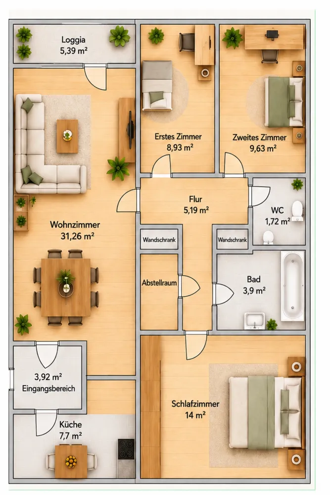 4 Zimmer Wohnung mit 91 m² in Moers – Bild 4