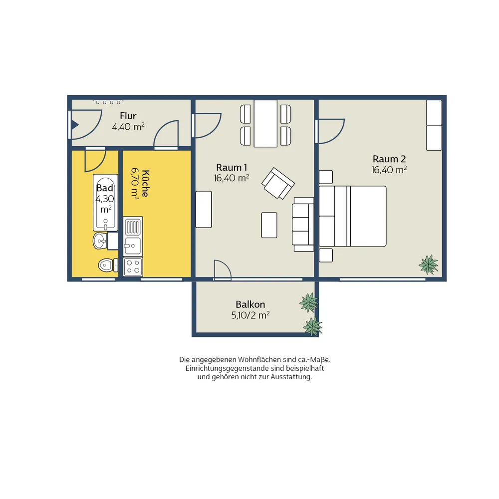 2 Zimmer Wohnung mit 51 m² in Leipzig – Bild 2
