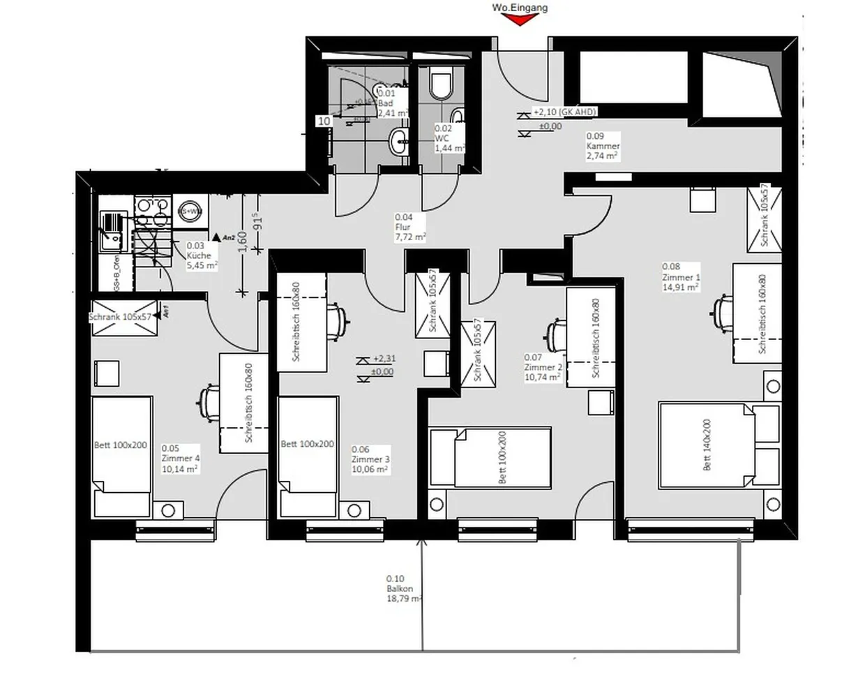 WG-Zimmer mit 14 m² in München – Bild 4