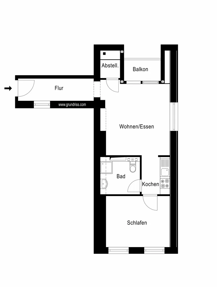 2 room apartment with 47 m² in Düsseldorf – Photo 3